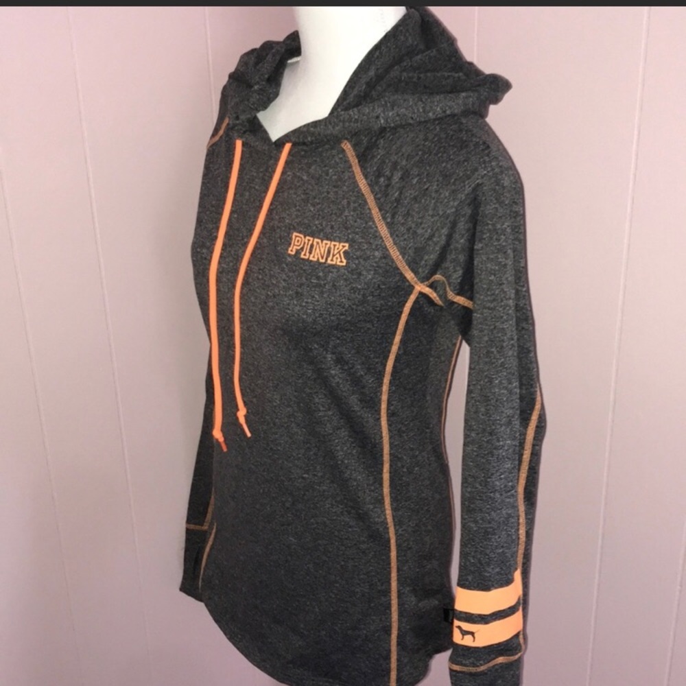 VS PINK  gray and orange hoodie EUC